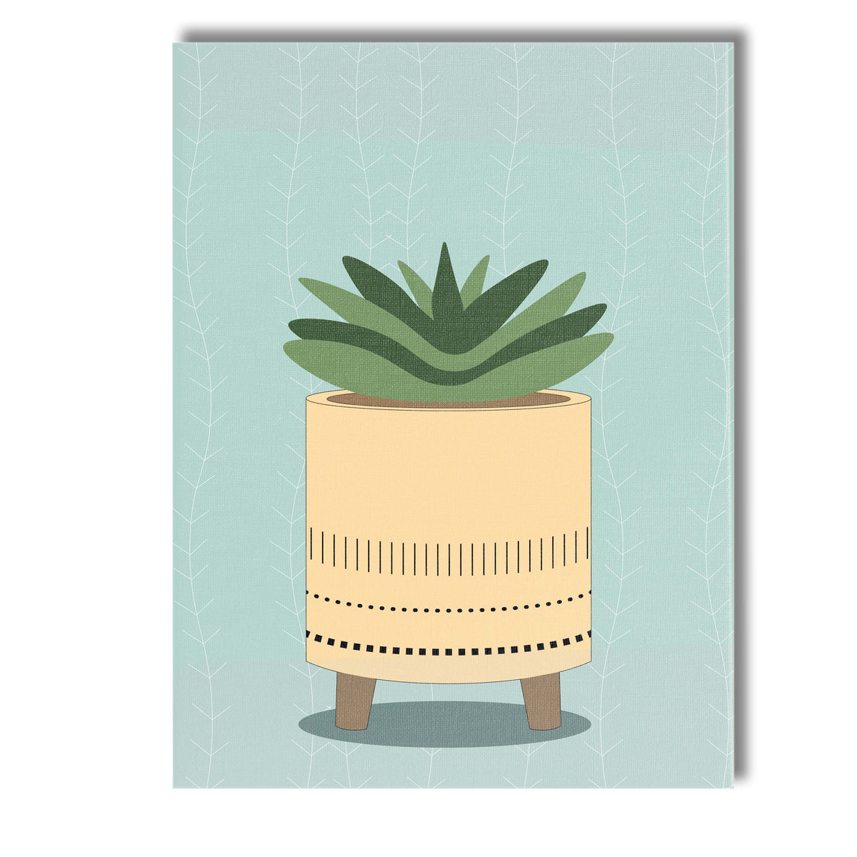 Modern Green Succulent Botanical Minimalist Plant Art Canvas Wall Art Print Decor Picture Ready to Hang