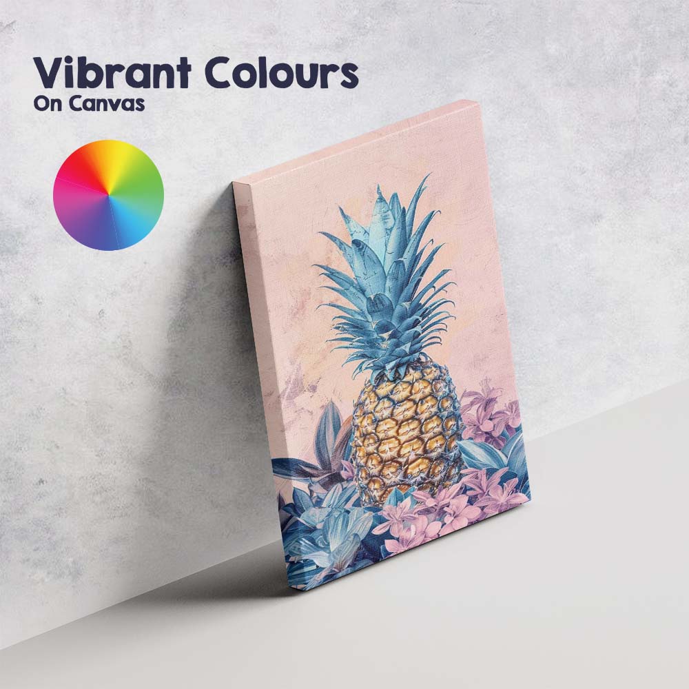 Pastel Tropical Pineapple Botanical Still Life Canvas Wall Art Print Decor Picture Ready to Hang