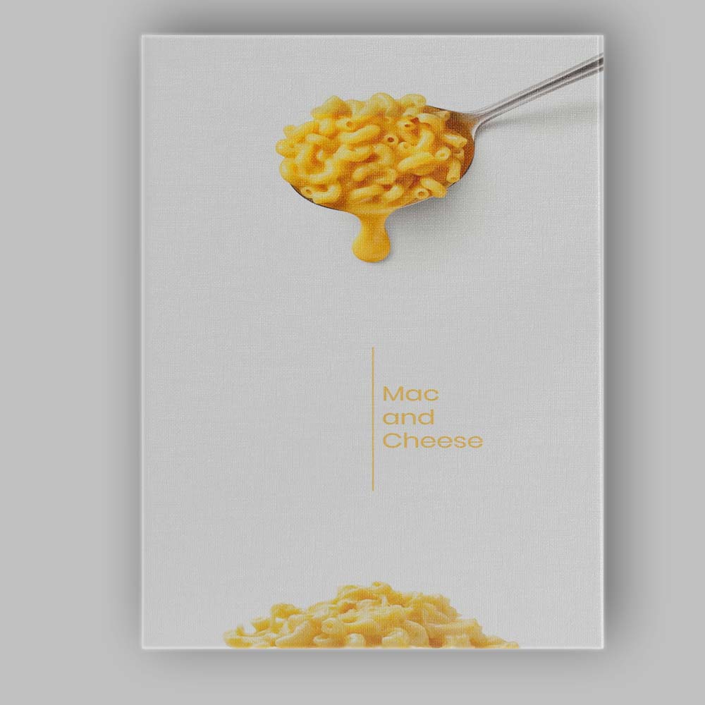 Creamy Mac and Cheese Spoon Food Photography Canvas Wall Art Print Decor Picture Ready to Hang