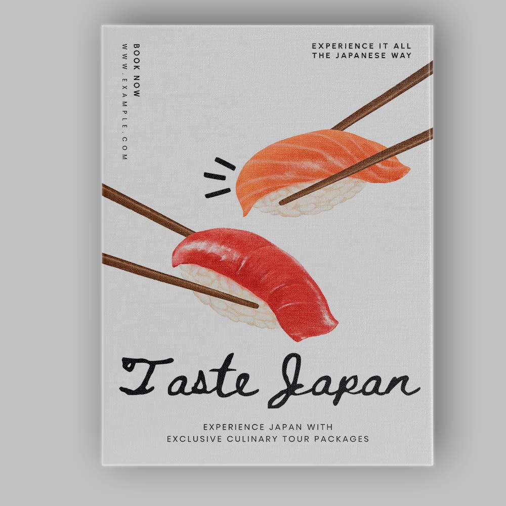 Japanese Sushi Chopsticks Minimalist Food Poster Canvas Wall Art Print Decor Picture Ready to Hang