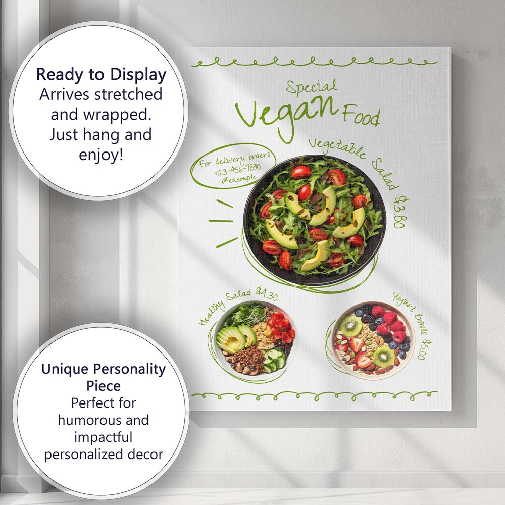 Fresh Vegan Avocado Salad Healthy Food Poster Canvas Wall Art Print Decor Picture Ready to Hang