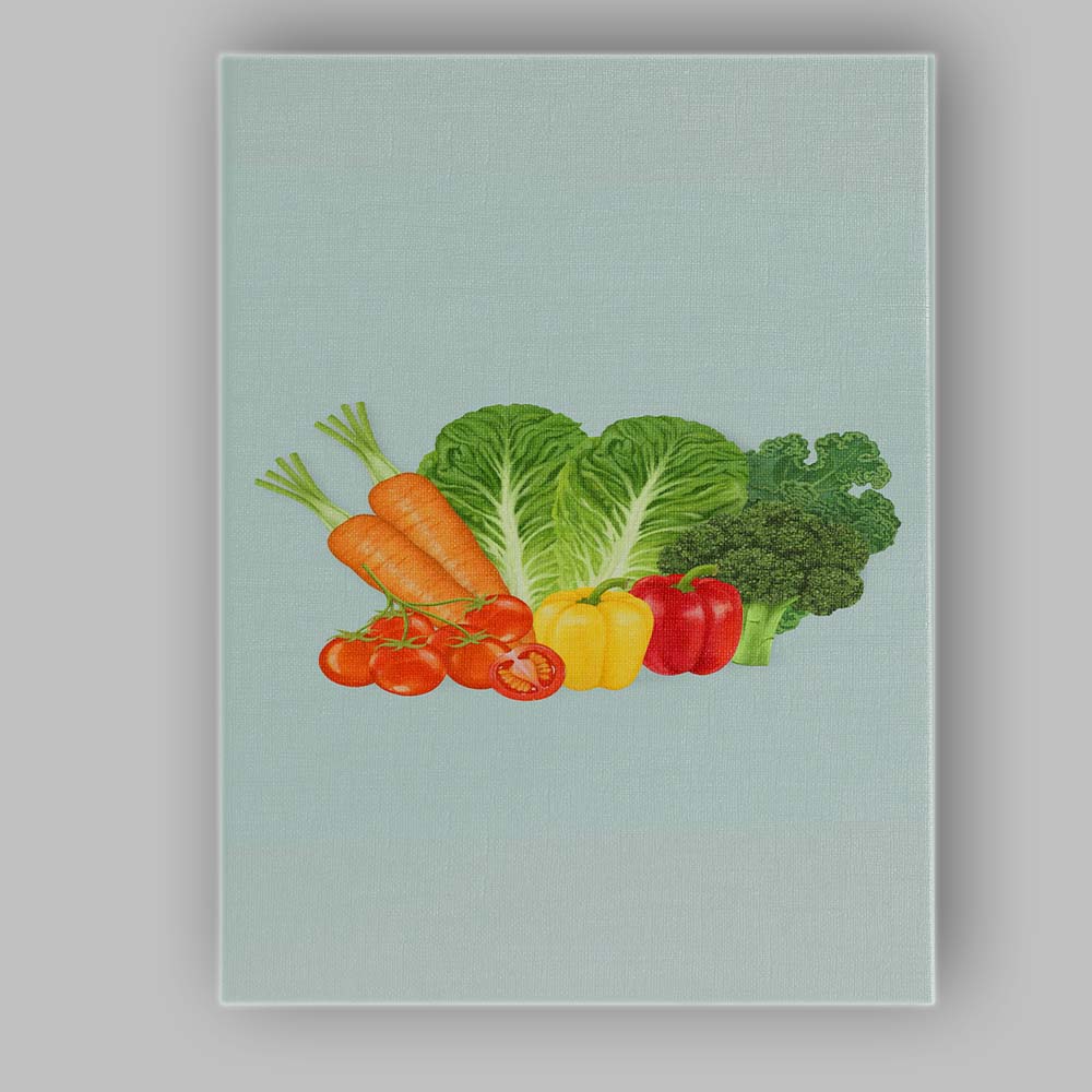 Fresh Garden Vegetables Healthy Produce Illustration Canvas Wall Art Print Decor Picture Ready to Hang