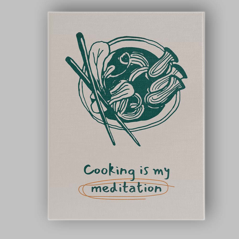 Minimalist Asian Noodle Bowl Kitchen Line Art Illustration Canvas Wall Art Print Decor Picture Ready to Hang