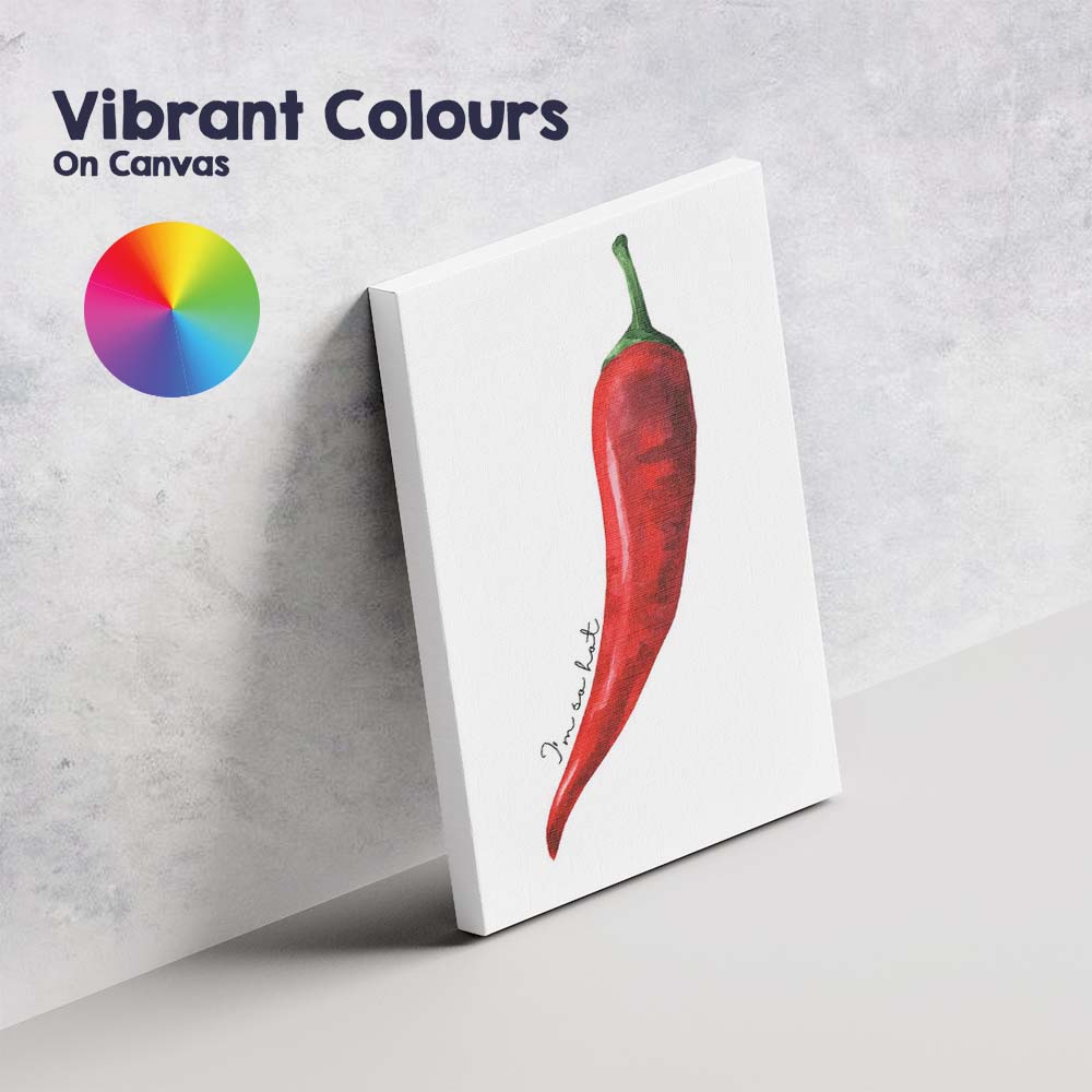 Watercolour Red Chilli Pepper Botanical Kitchen Illustration Canvas Wall Art Print Decor Picture Ready to Hang