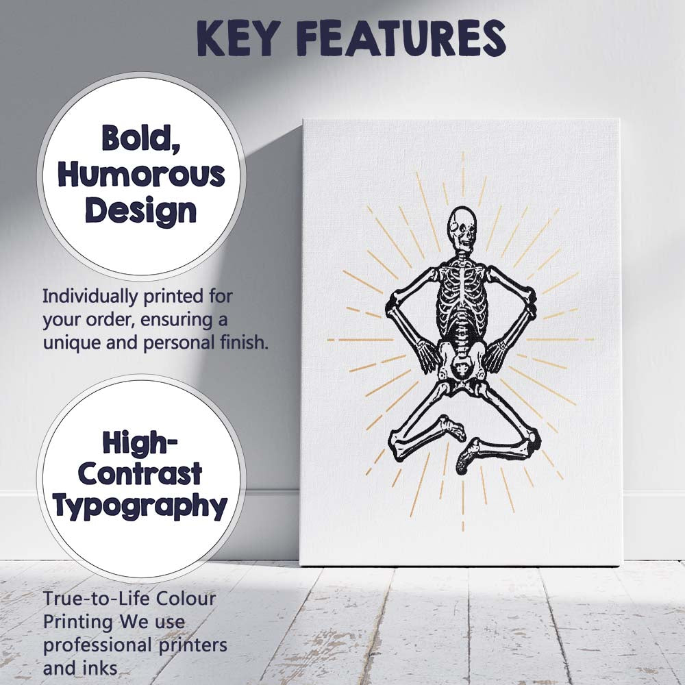 Yoga Pose Skeleton Spiritual Anatomy Illustration Canvas Wall Art Print Decor Picture Ready to Hang