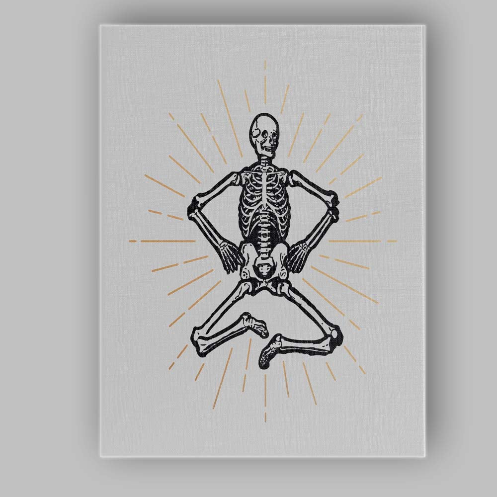 Yoga Pose Skeleton Spiritual Anatomy Illustration Canvas Wall Art Print Decor Picture Ready to Hang