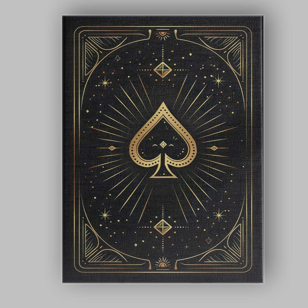 Minimal Ace of Spades Celestial Playing Card Canvas Wall Art Print Decor Picture Ready to Hang