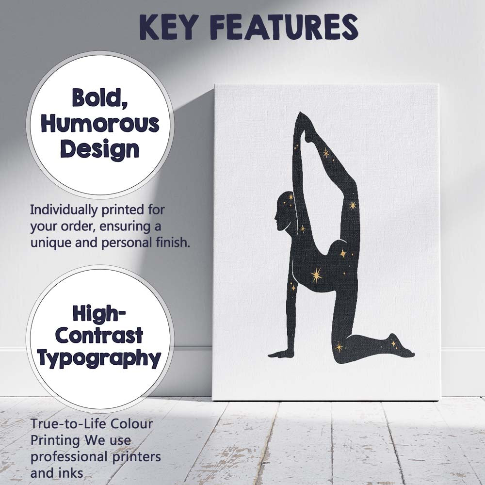 Yoga King Pigeon Pose Silhouette Canvas Wall Art Print Decor Picture Ready to Hang