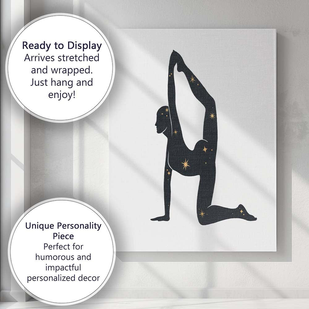 Yoga King Pigeon Pose Silhouette Canvas Wall Art Print Decor Picture Ready to Hang