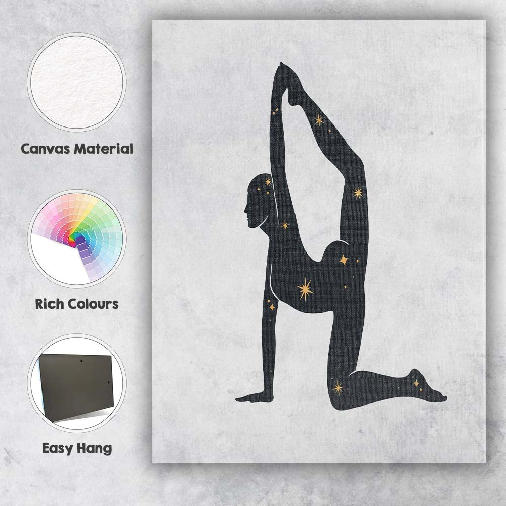 Yoga King Pigeon Pose Silhouette Canvas Wall Art Print Decor Picture Ready to Hang