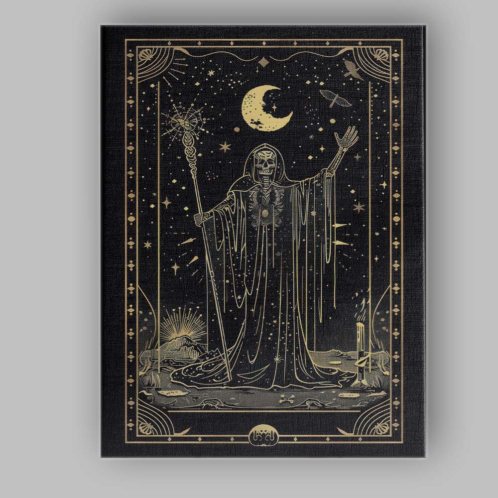 Celestial Grim Reaper Moon Tarot Gothic Canvas Wall Art Print Decor Picture Ready to Hang