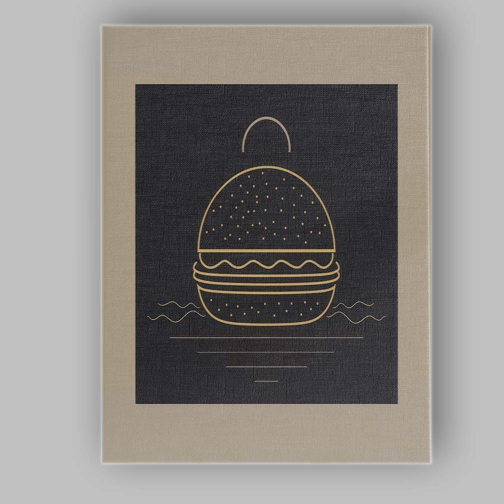 Minimalist Burger Fast Food Line Art Canvas Wall Art Print Decor Picture Ready to Hang