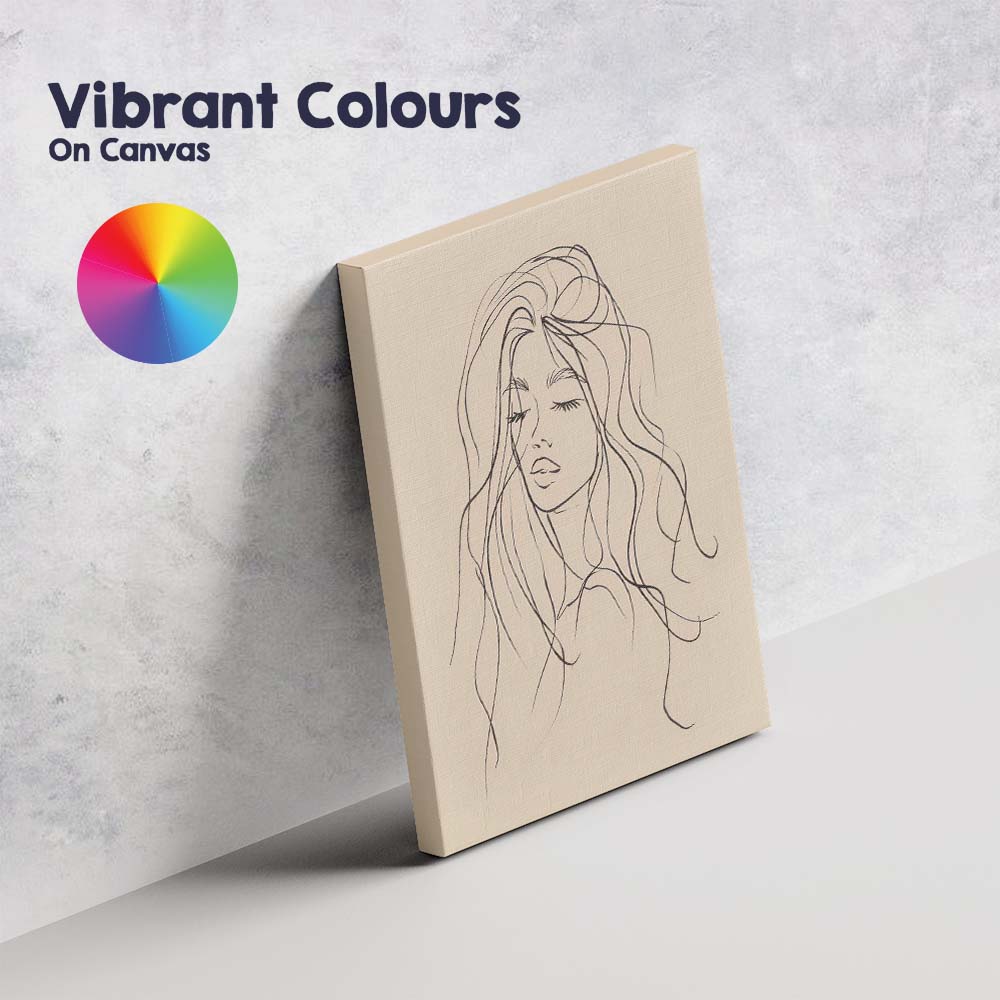 Minimalist Woman Portrait Continuous Line Drawing Canvas Wall Art Print Decor Picture Ready to Hang