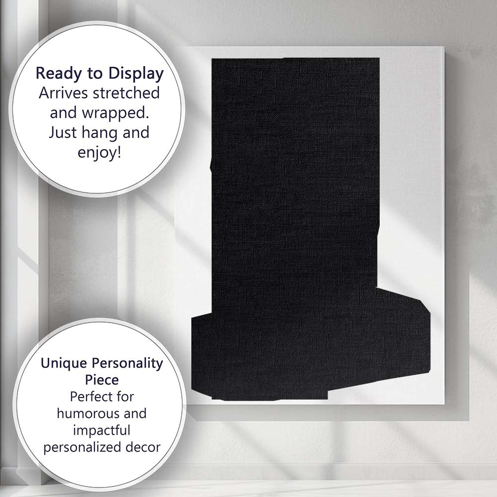 Minimalist Black Square Abstract Canvas Wall Art Print Decor Picture Ready to Hang