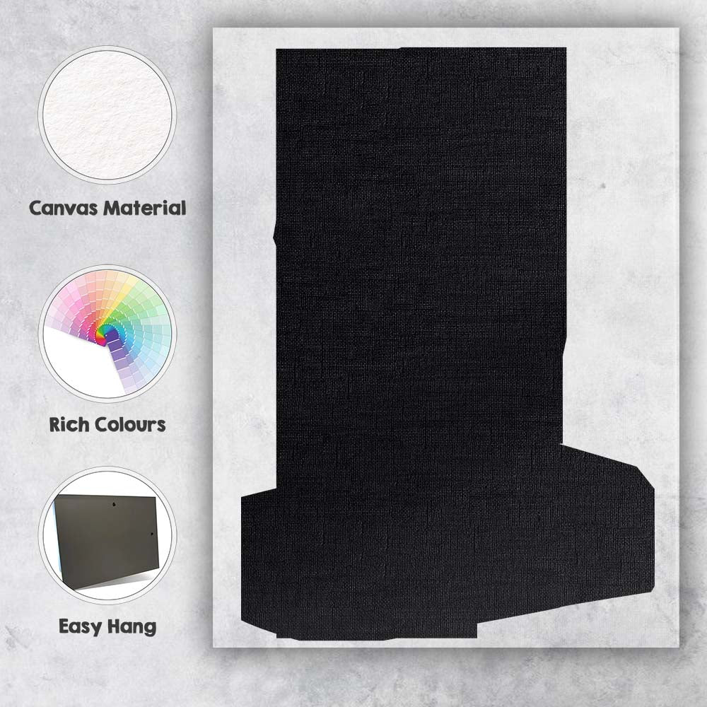 Minimalist Black Square Abstract Canvas Wall Art Print Decor Picture Ready to Hang