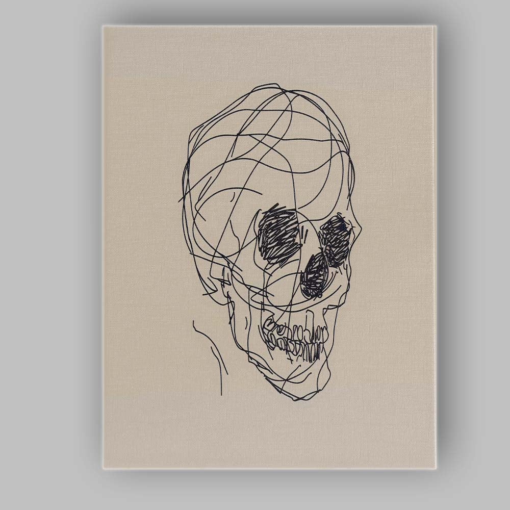 Detailed Anatomical Human Skull Sketch Canvas Wall Art Print Decor Picture Ready to Hang