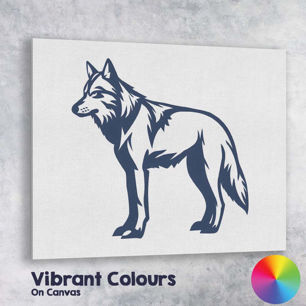 Arctic Wolf Wildlife Silhouette Graphic Canvas Wall Art Print Decor Picture Ready to Hang