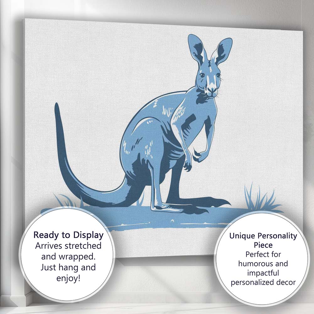 Australian Kangaroo Nature Illustration Canvas Wall Art Print Decor Picture Ready to Hang