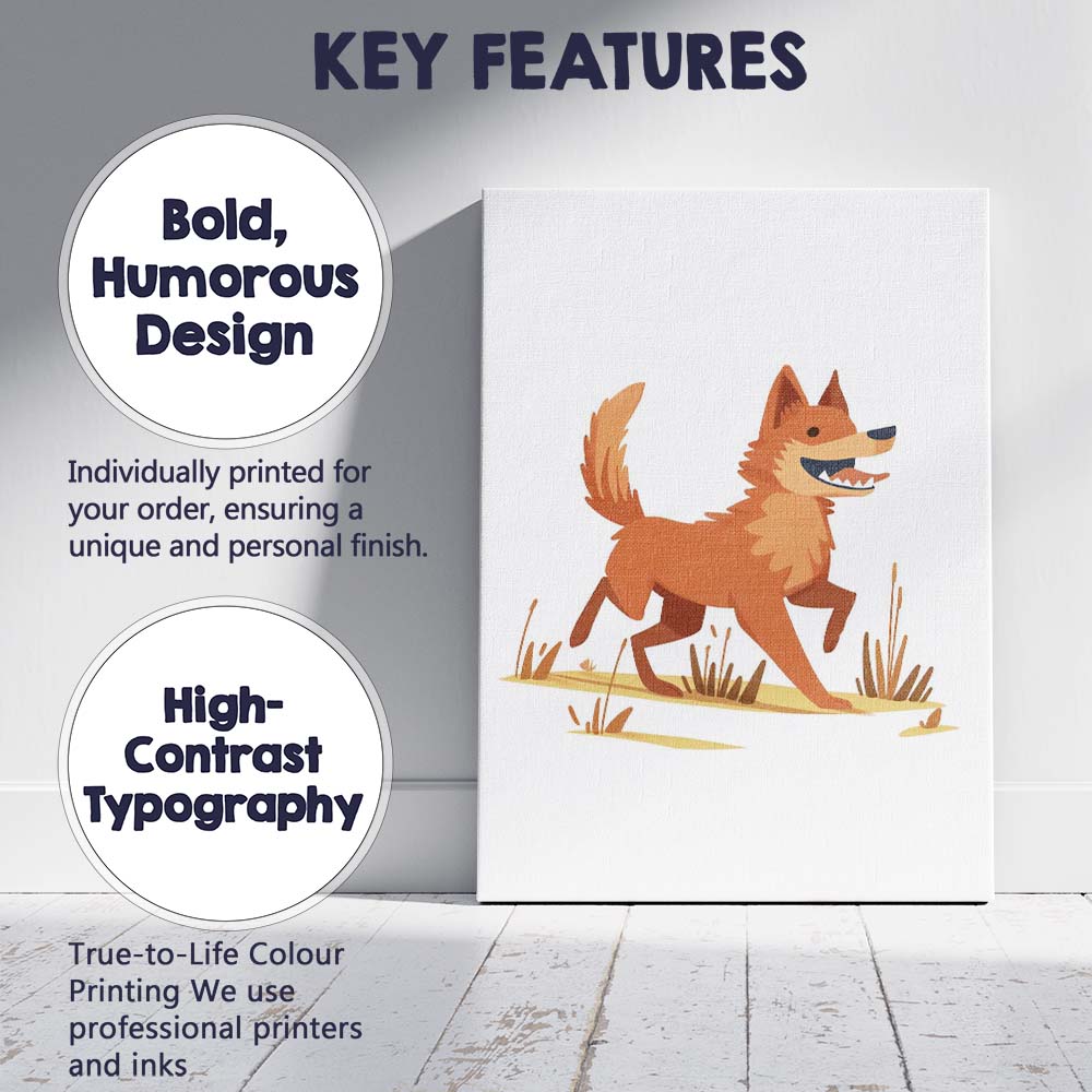 Cute Smiling Fox Woodland Animal Illustration Canvas Wall Art Print Decor Picture Ready to Hang