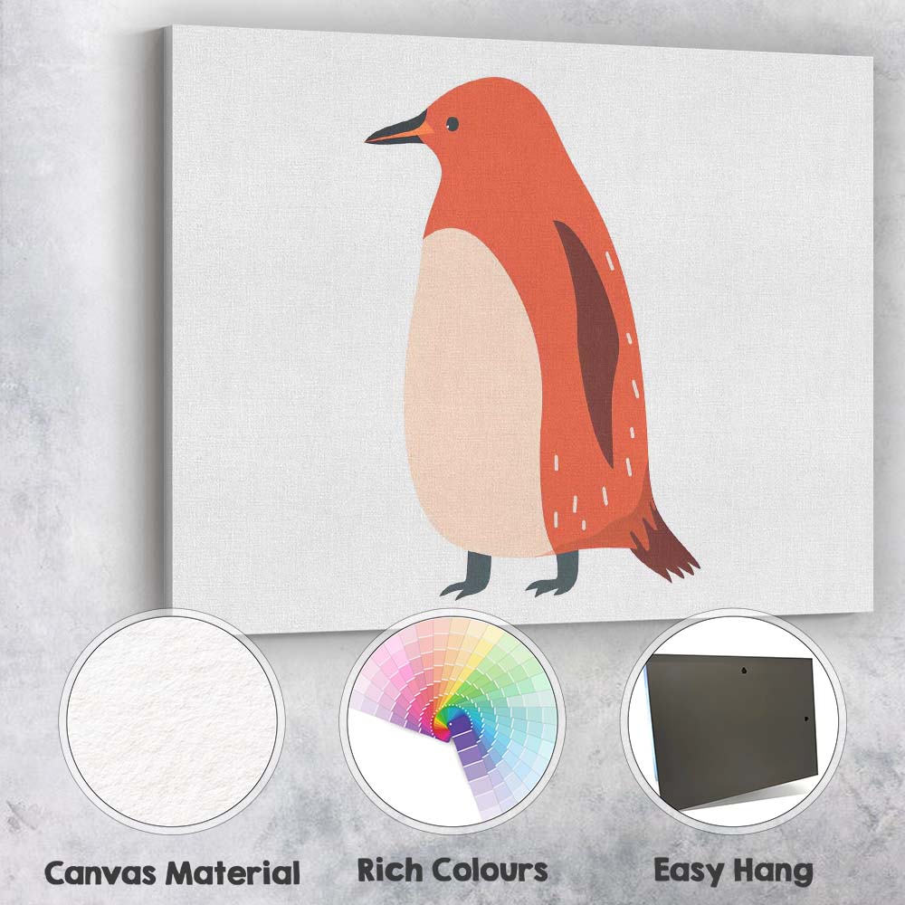 Minimalist Robin Bird Nature Illustration Canvas Wall Art Print Decor Picture Ready to Hang