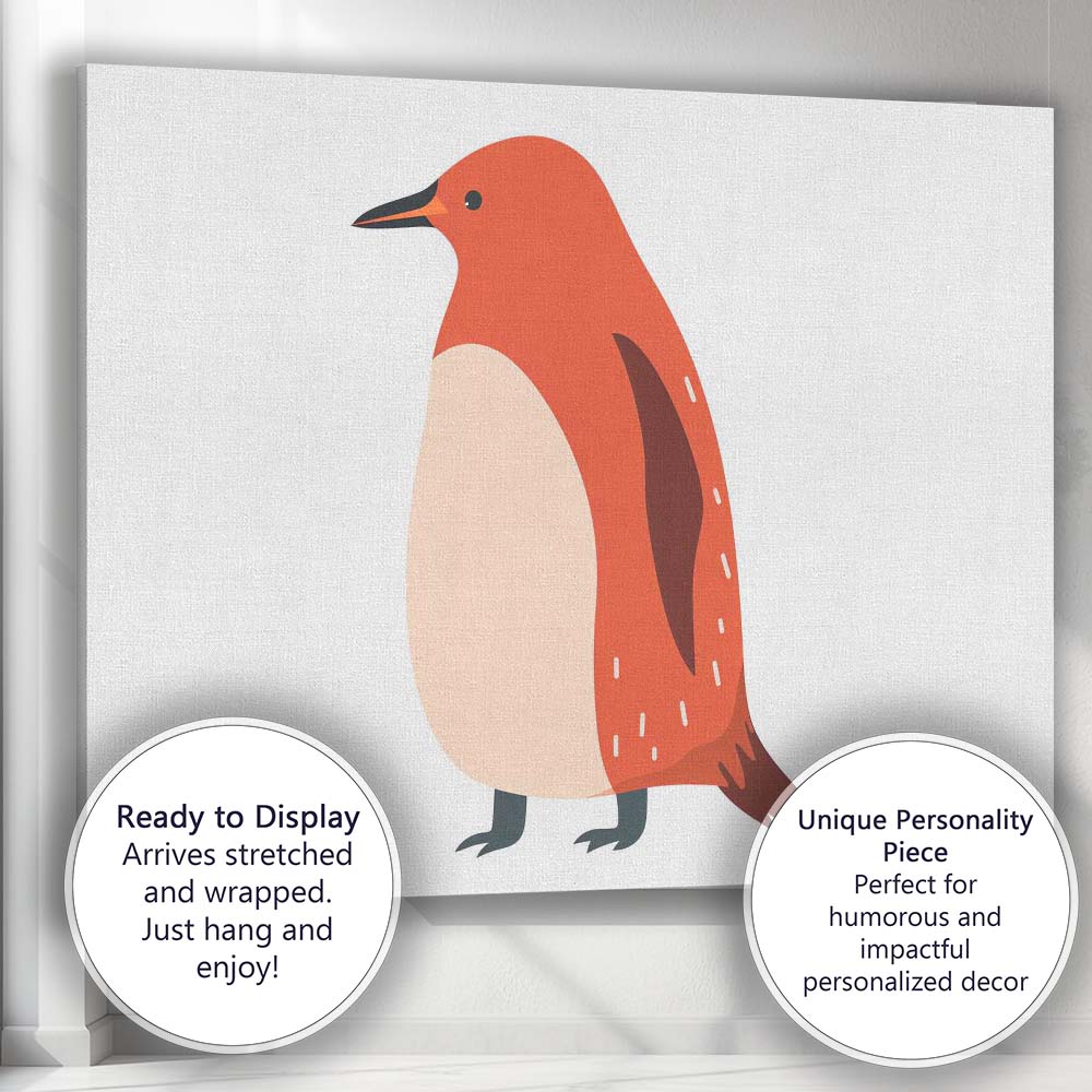 Minimalist Robin Bird Nature Illustration Canvas Wall Art Print Decor Picture Ready to Hang