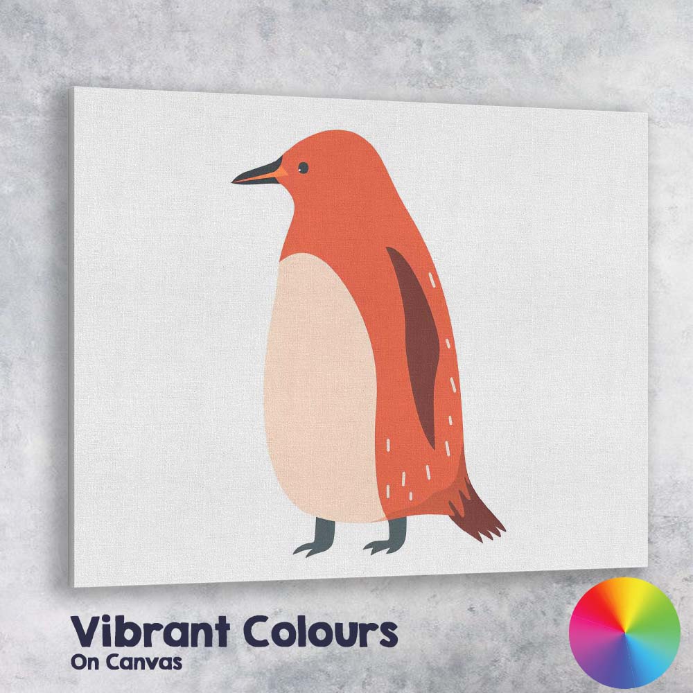 Minimalist Robin Bird Nature Illustration Canvas Wall Art Print Decor Picture Ready to Hang