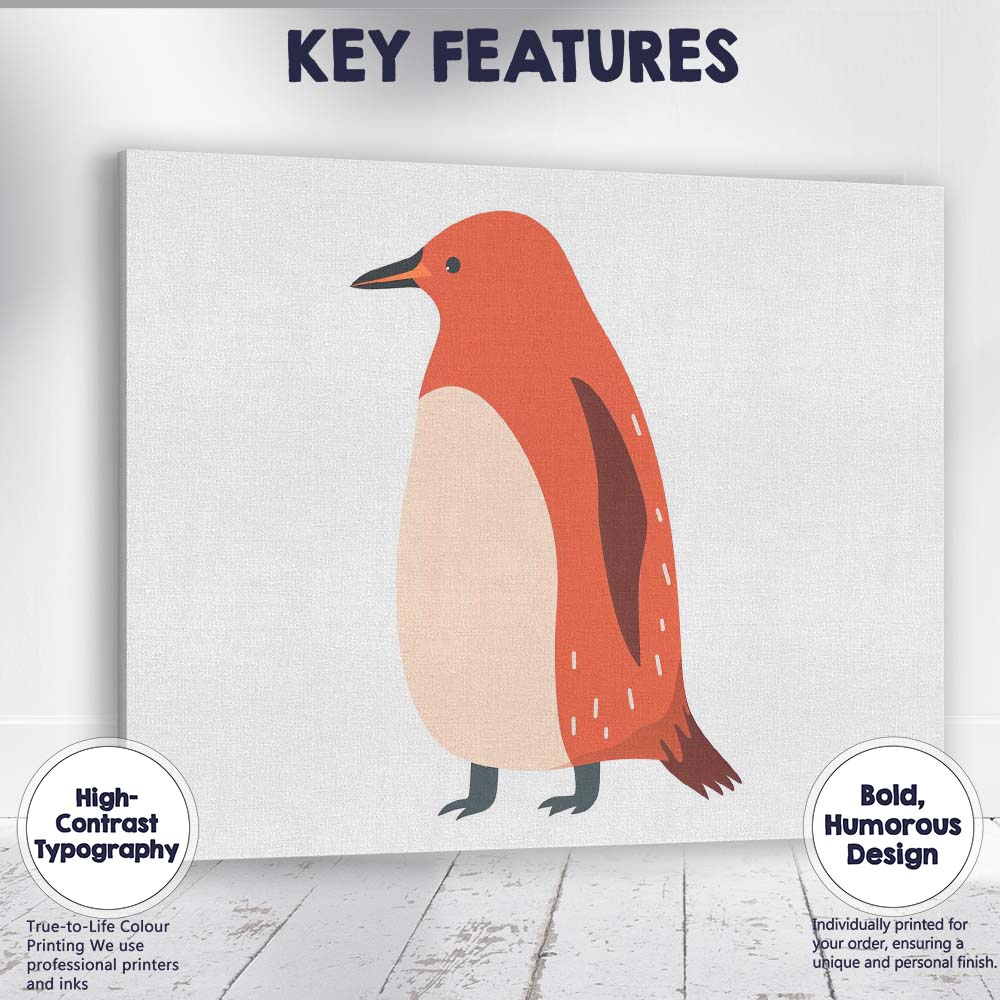 Minimalist Robin Bird Nature Illustration Canvas Wall Art Print Decor Picture Ready to Hang