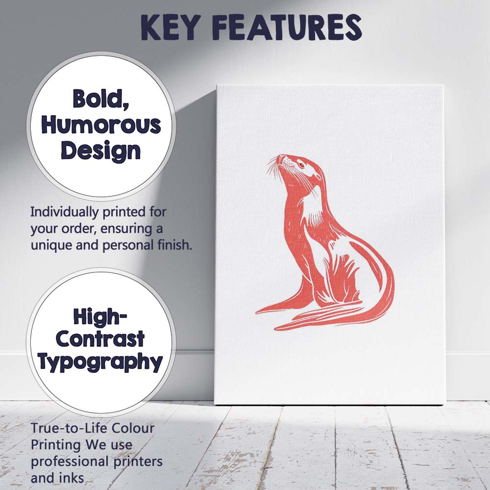 Stylised Sea Lion Marine Wildlife Illustration Canvas Wall Art Print Decor Picture Ready to Hang