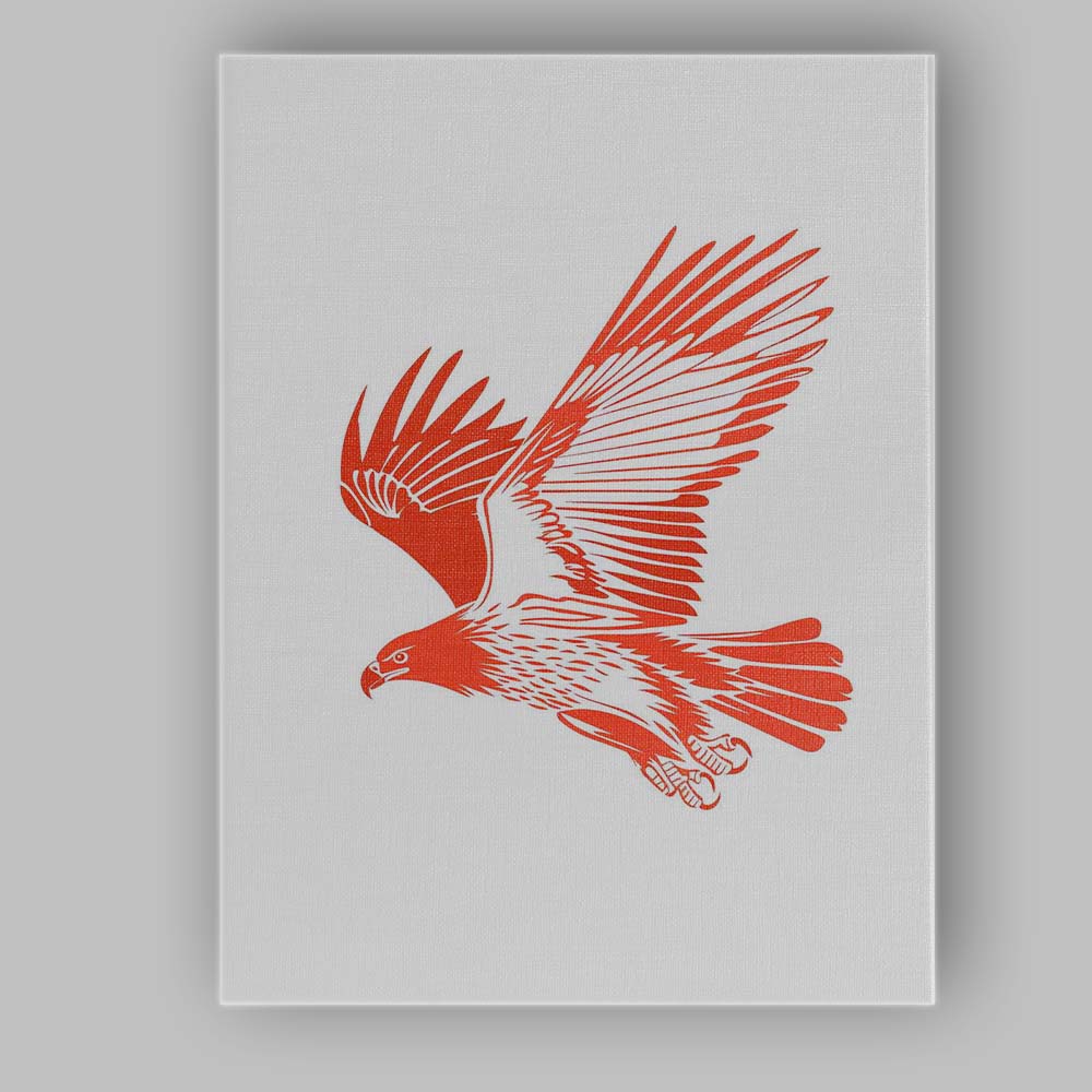 Minimalist Coral Red Soaring Eagle Silhouette Wildlife Illustration Canvas Wall Art Print Decor Picture Ready to Hang
