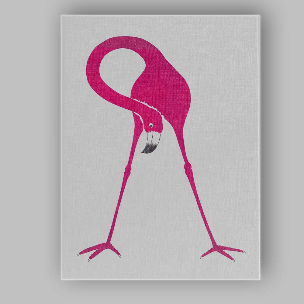 Bold Pink Flamingo Tropical Bird Minimalist Illustration Canvas Wall Art Print Decor Picture Ready to Hang