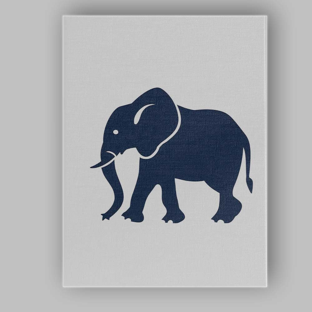 Scandinavian Minimalist Elephant Animal Silhouette Nursery Illustration Canvas Wall Art Print Decor Picture Ready to Hang