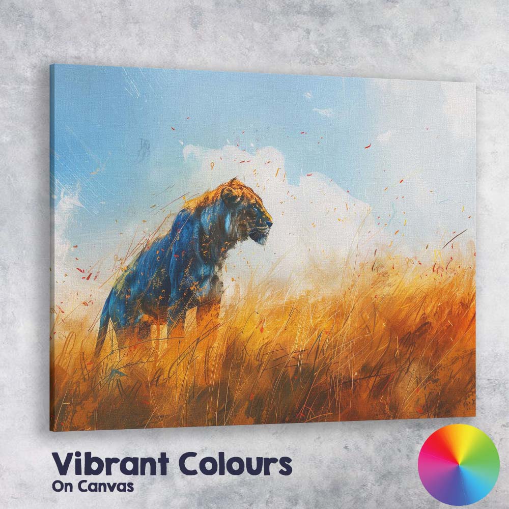 Majestic Lioness Savannah Wildlife Painting Canvas Wall Art Print Decor Picture Ready to Hang