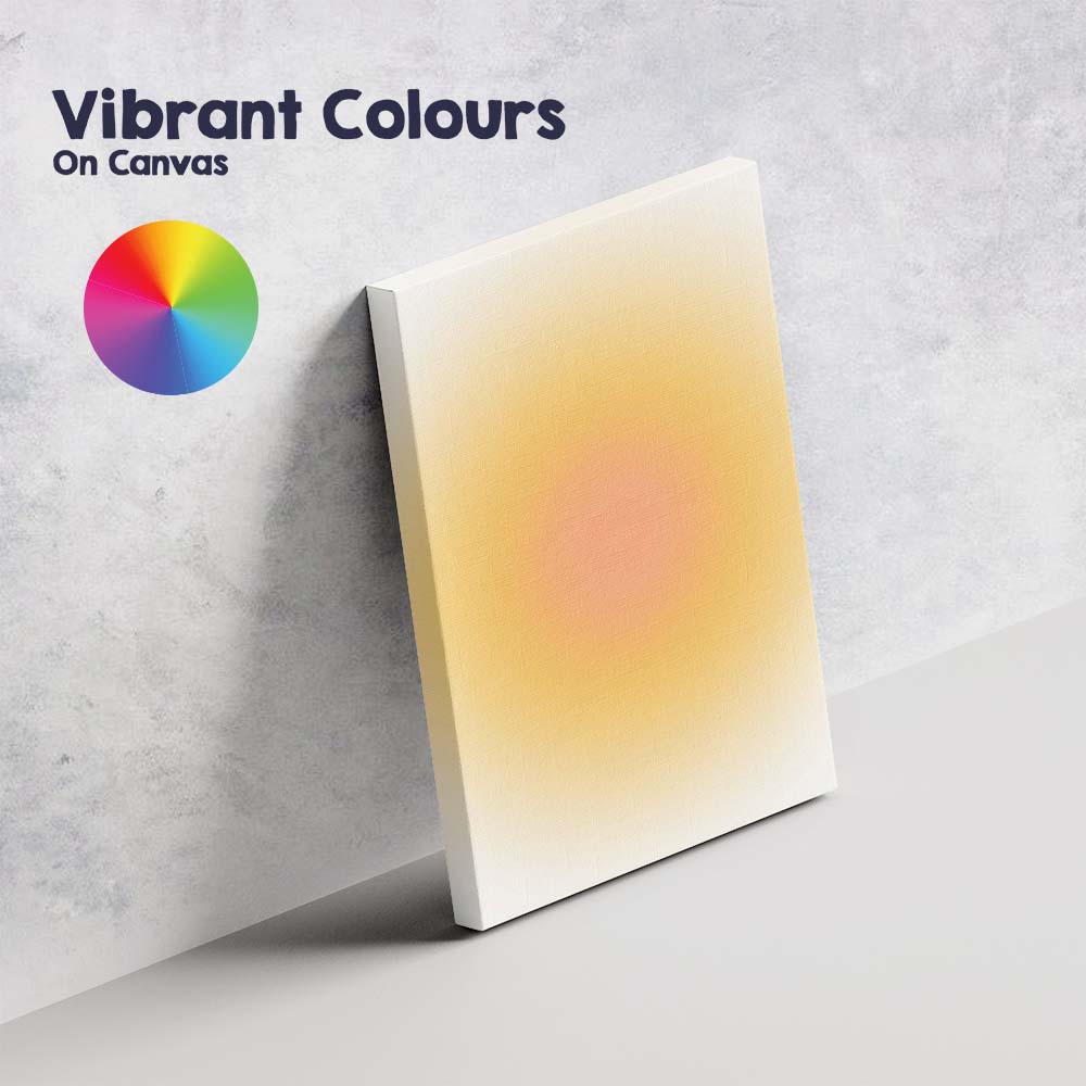Abstract Warm Golden Sun Gradient Minimalist Background Canvas Wall Art Print Decor Picture Ready to Hang