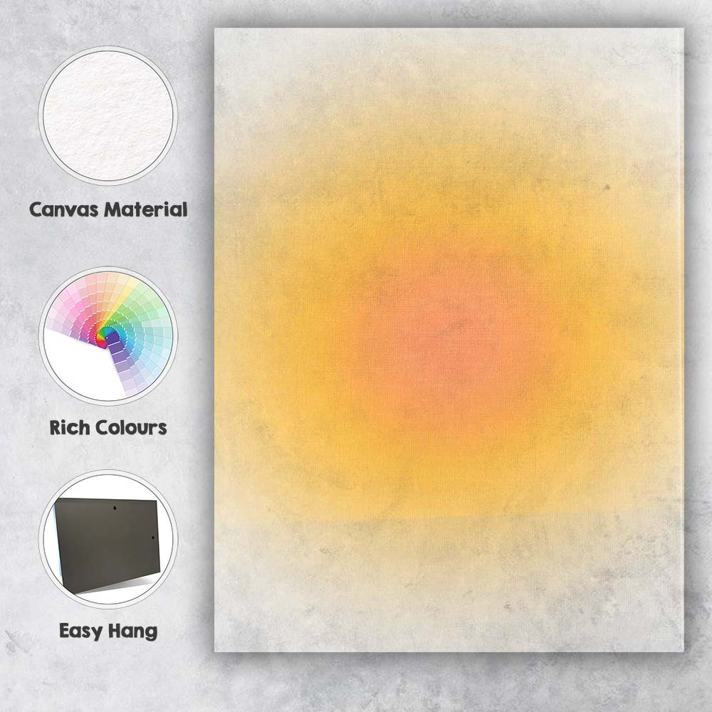 Abstract Warm Golden Sun Gradient Minimalist Background Canvas Wall Art Print Decor Picture Ready to Hang