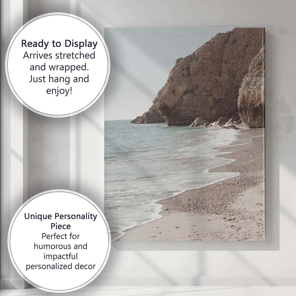 Rocky Coastal Beach Shoreline Seascape Photography Canvas Wall Art Print Decor Picture Ready to Hang