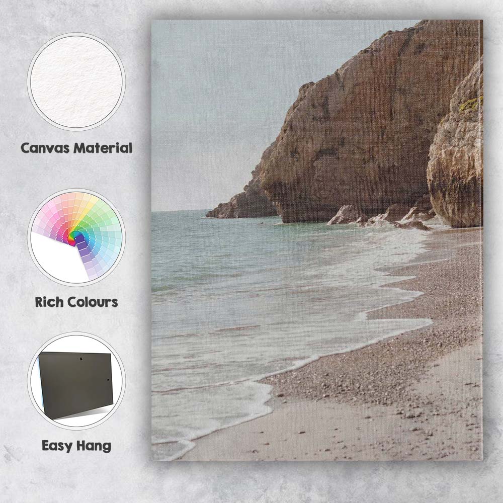Rocky Coastal Beach Shoreline Seascape Photography Canvas Wall Art Print Decor Picture Ready to Hang