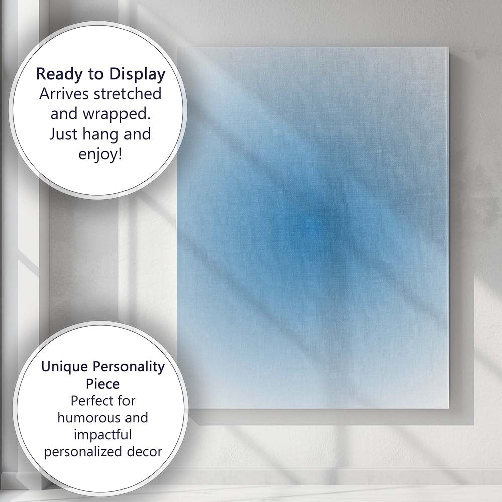 Soft Ocean Blue Radial Gradient Minimalist Background Canvas Wall Art Print Decor Picture Ready to Hang