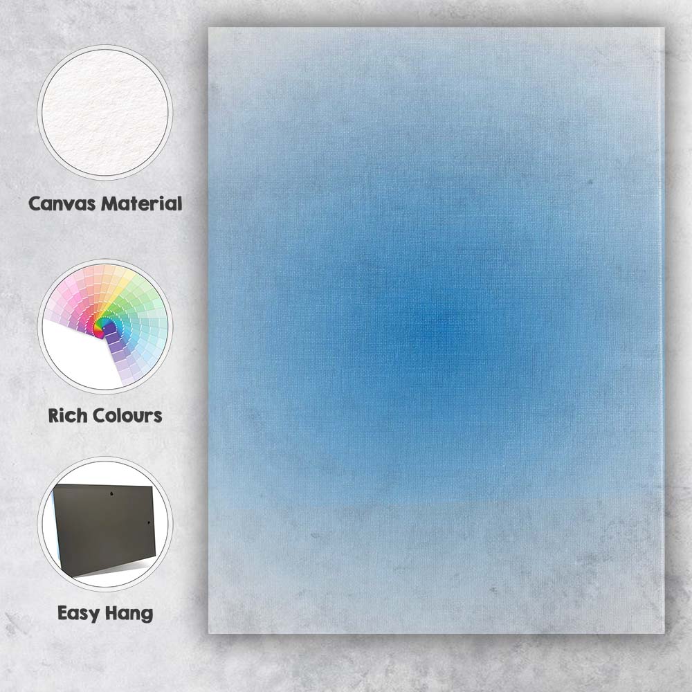 Soft Ocean Blue Radial Gradient Minimalist Background Canvas Wall Art Print Decor Picture Ready to Hang