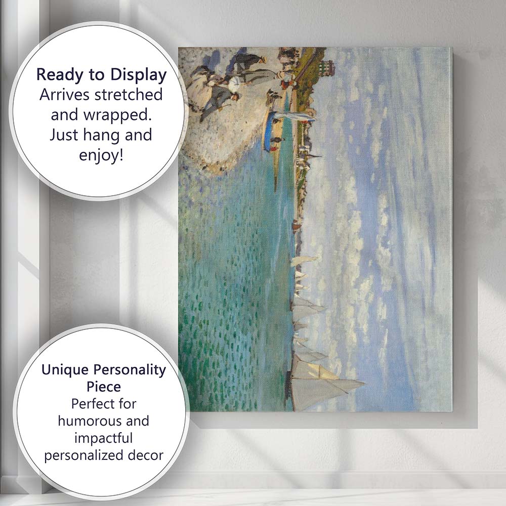 Impressionist Harbour Sailboats Coastal Village Painting Canvas Wall Art Print Decor Picture Ready to Hang
