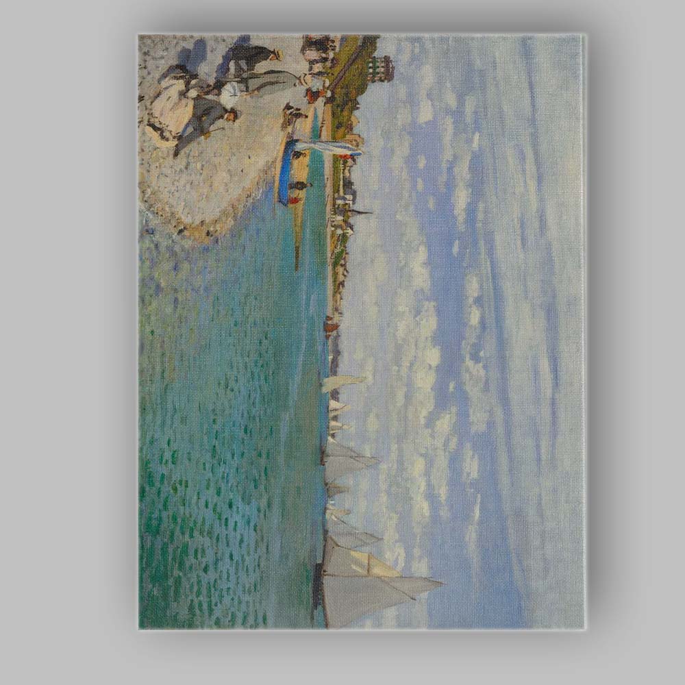 Impressionist Harbour Sailboats Coastal Village Painting Canvas Wall Art Print Decor Picture Ready to Hang