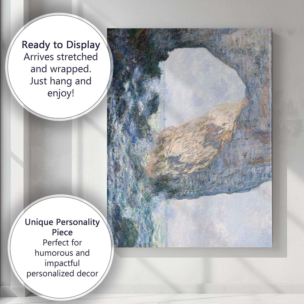 Claude Monet Coastal Rock Arch Impressionist Seascape Canvas Wall Art Print Decor Picture Ready to Hang