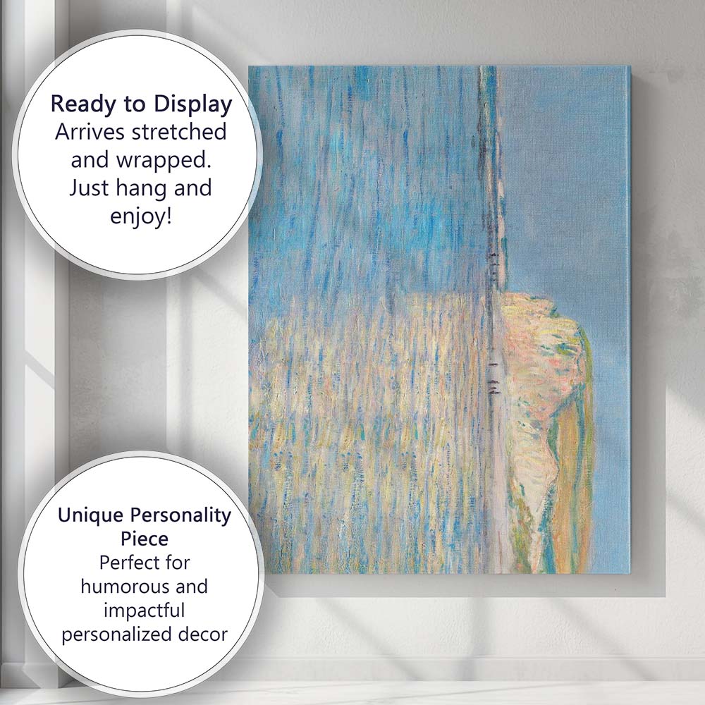 Claude Monet White Chalk Cliffs Coastal Impressionist Canvas Wall Art Print Decor Picture Ready to Hang