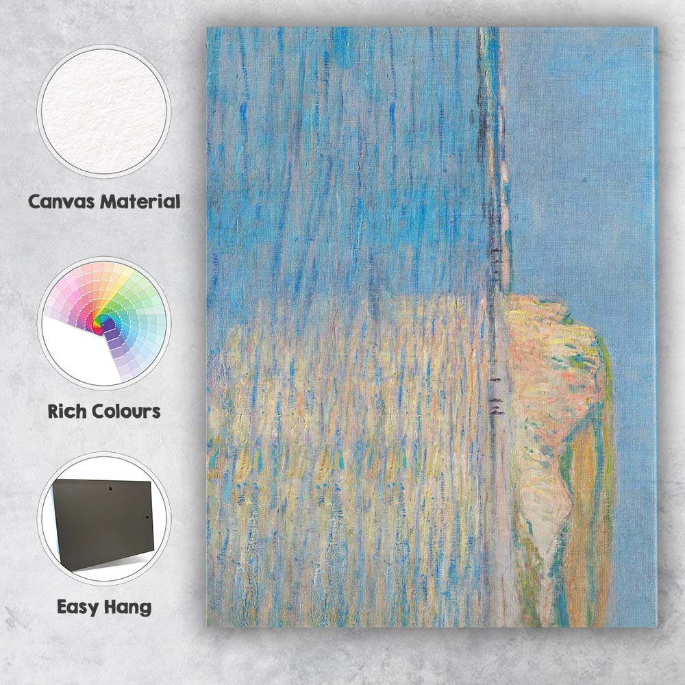 Claude Monet White Chalk Cliffs Coastal Impressionist Canvas Wall Art Print Decor Picture Ready to Hang