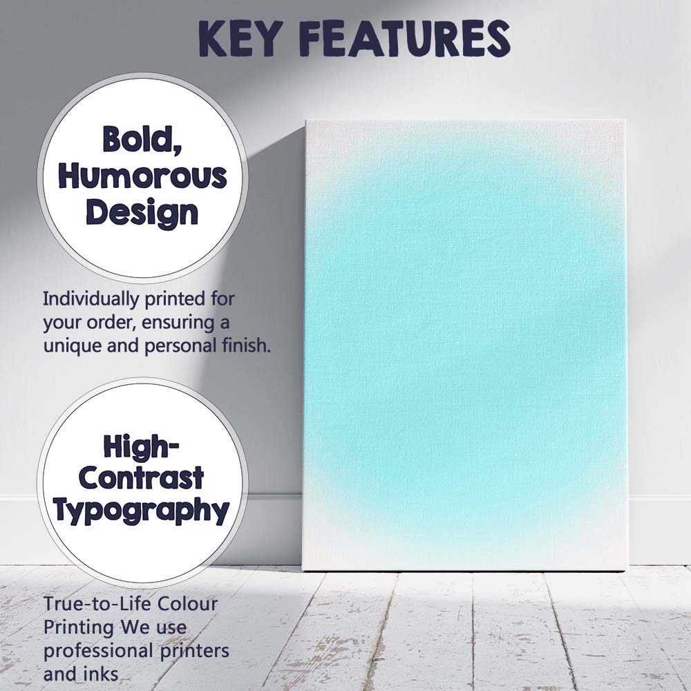 Soft Aqua Blue Minimalist Colour Block Canvas Wall Art Print Decor Picture Ready to Hang