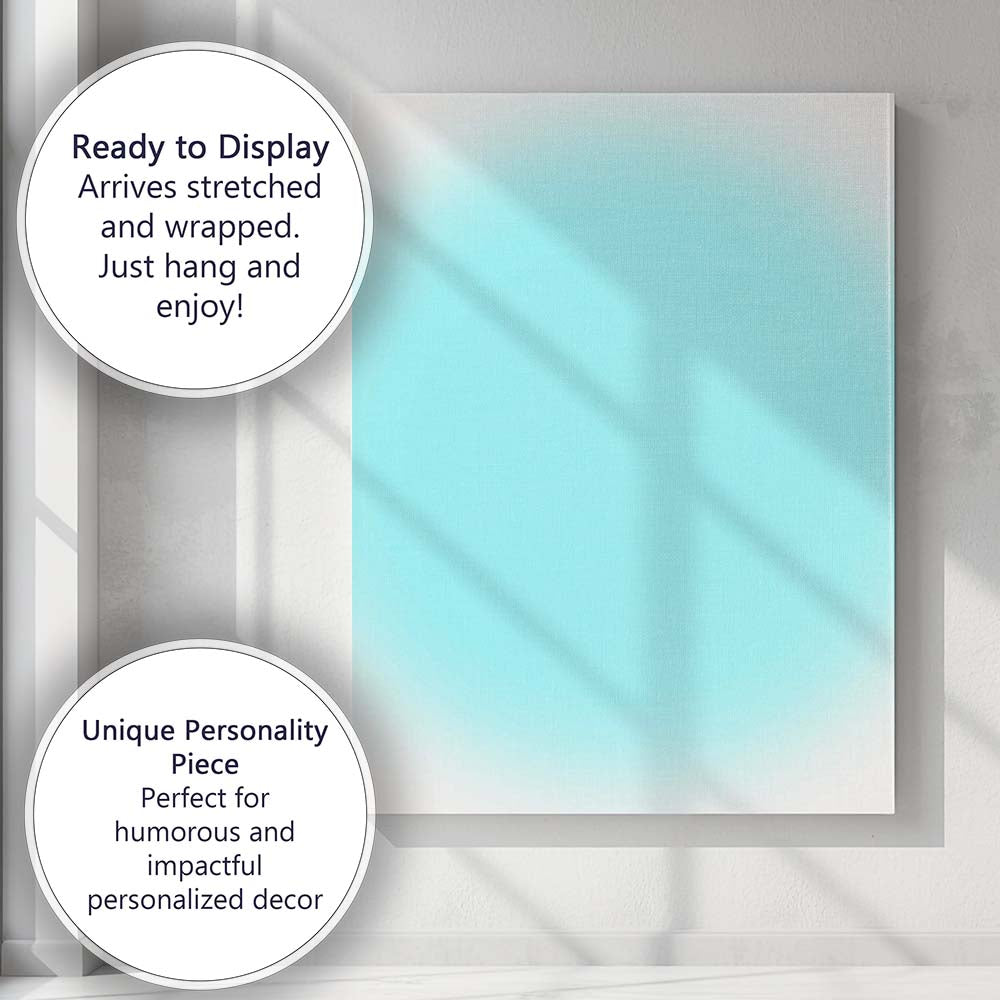 Soft Aqua Blue Minimalist Colour Block Canvas Wall Art Print Decor Picture Ready to Hang