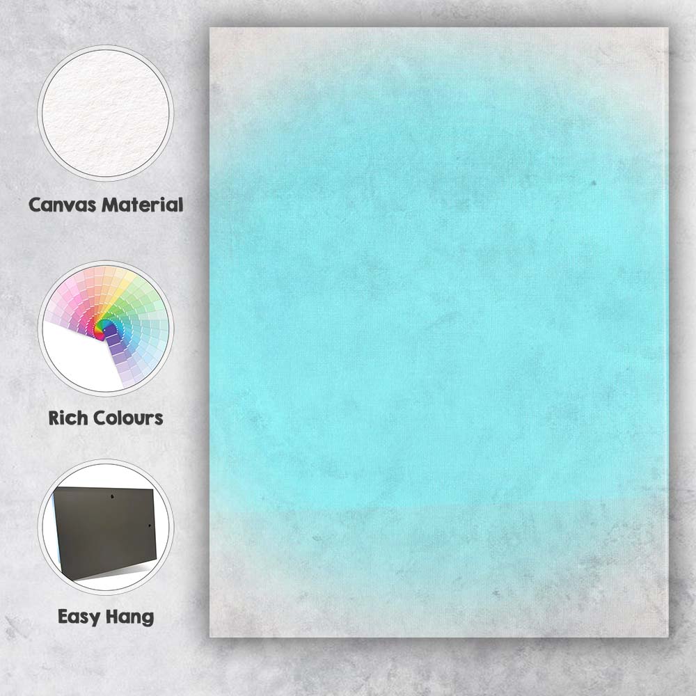 Soft Aqua Blue Minimalist Colour Block Canvas Wall Art Print Decor Picture Ready to Hang