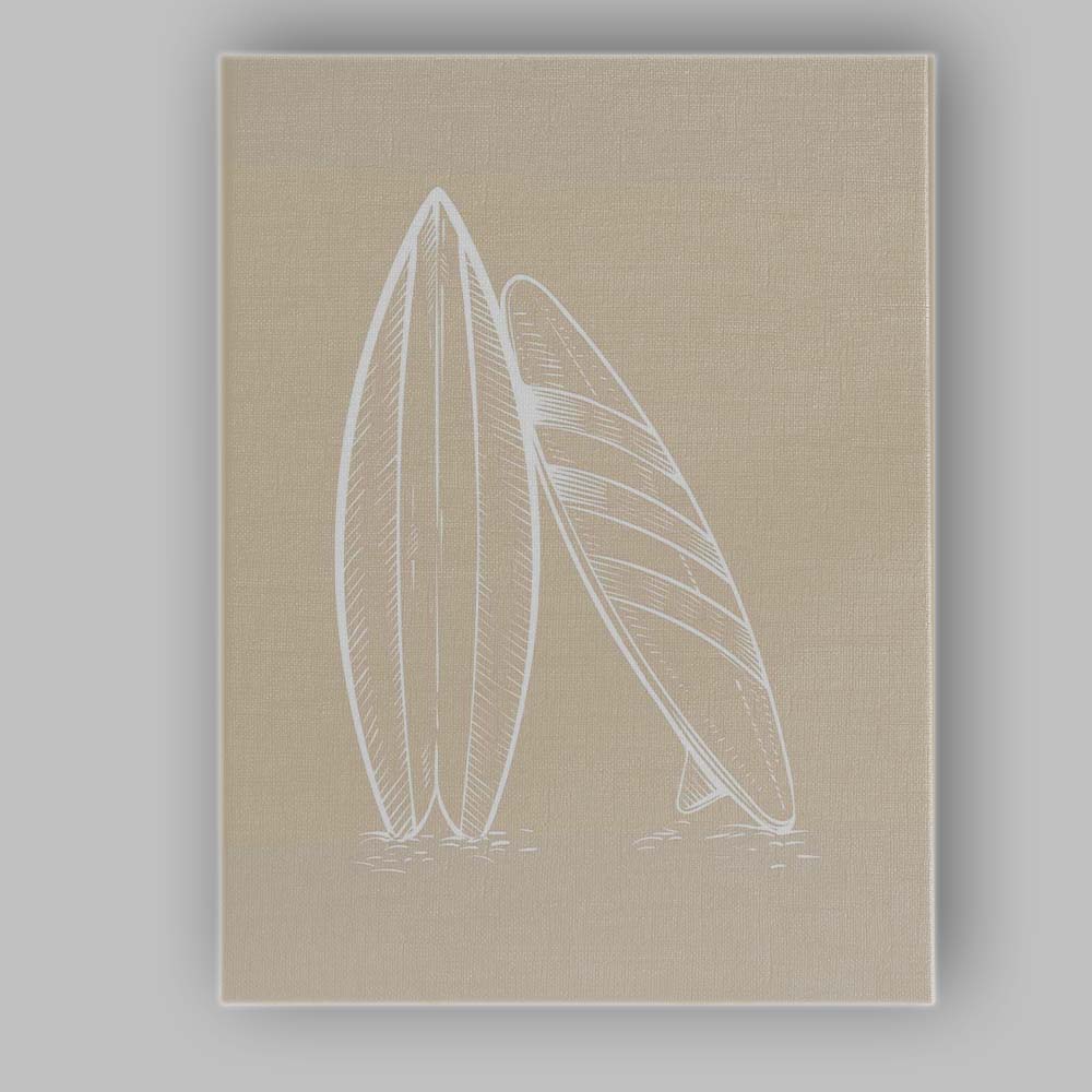 Minimalist White Surfboards on Sandy Beige Background Canvas Wall Art Print Decor Picture Ready to Hang