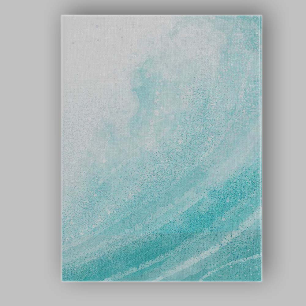 Abstract Aqua Blue Watercolour Ocean Texture Canvas Wall Art Print Decor Picture Ready to Hang