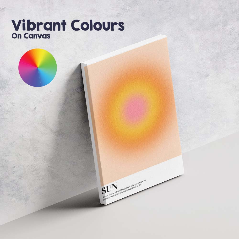 Sun Inspired Warm Orange Gradient Minimalist Abstract Poster Canvas Wall Art Print Decor Picture Ready to Hang