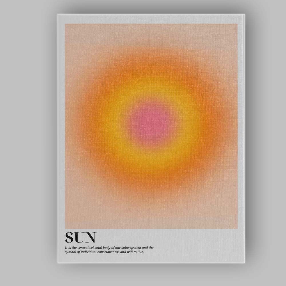 Sun Inspired Warm Orange Gradient Minimalist Abstract Poster Canvas Wall Art Print Decor Picture Ready to Hang